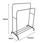 (Black) Double-layer coat rack/clothes hanger/storage rack